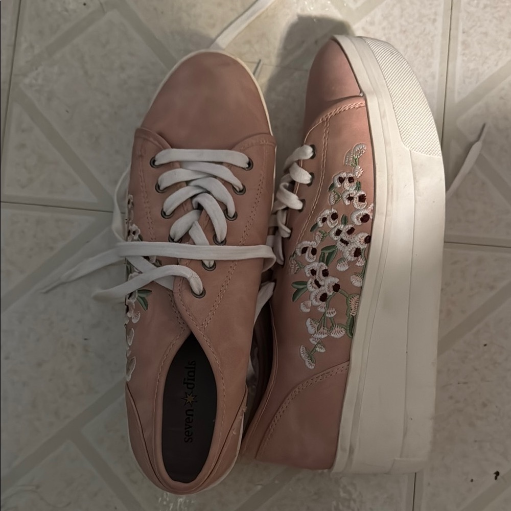 Pink Floral Women's Sneakers